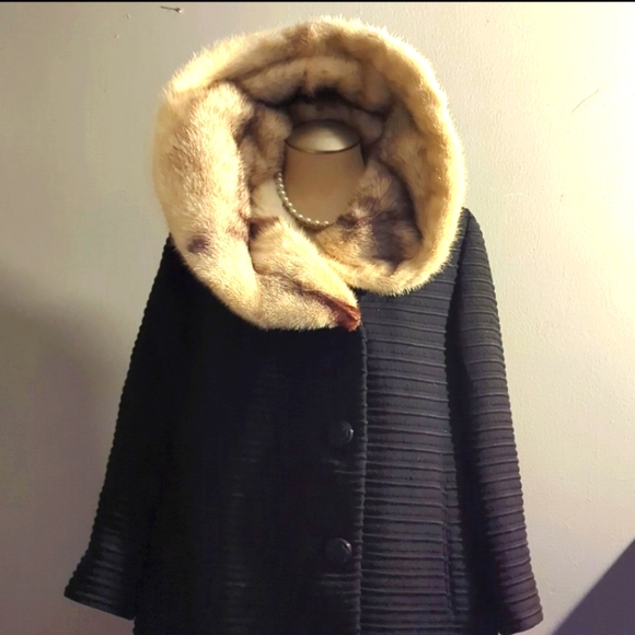 ♥️RARE GORGEOUS MINK JACQUARD COAT❤️ - Picture 8 of 10
